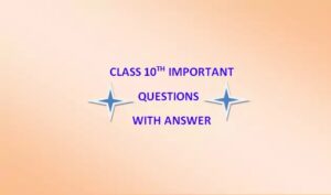 BIHAR BOARD 10th CLASS IMPORTANT QUESTIONS